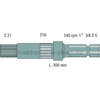 Welle, Ausführung: 540-540E-1000 U/min umschaltbar ,Länge 300 mm ,1 3/8 Zoll , 6 Nuten