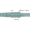 Zapfwellenendstück, Ausführung: 1000 U/min ,Länge 295 mm ,1 3/8 Zoll , 6 Nuten